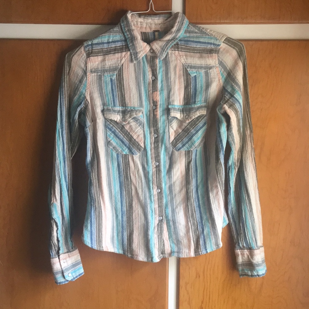 Women’s Free People Pearl Snap Button Down XS